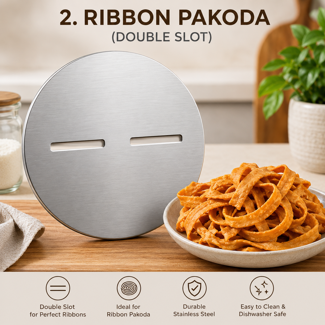 Mold Discs for Idiyappam, Murukku, Churros and more (5 Mold Set)